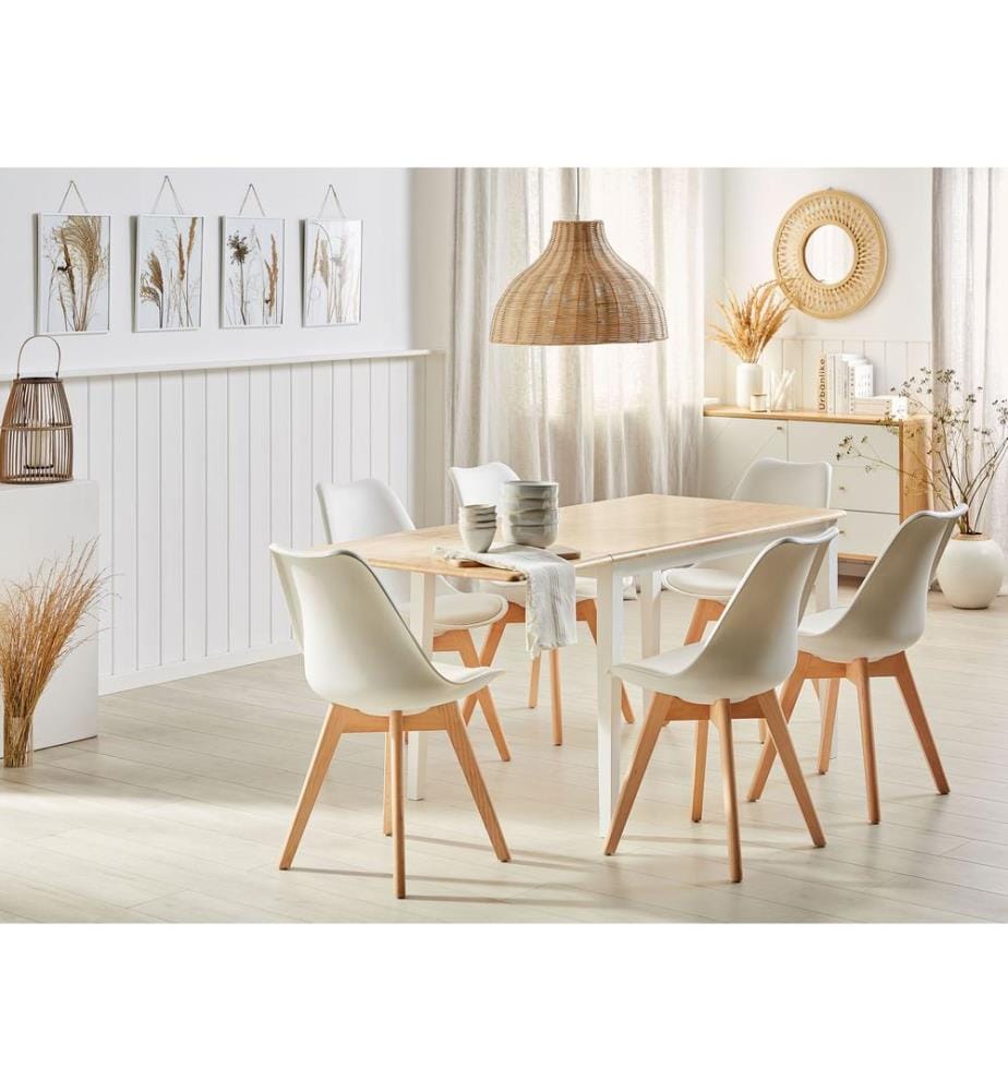 Table de salle à manger extensible LOUISIANA Marron clair 120/160 cm 75 cm Bois