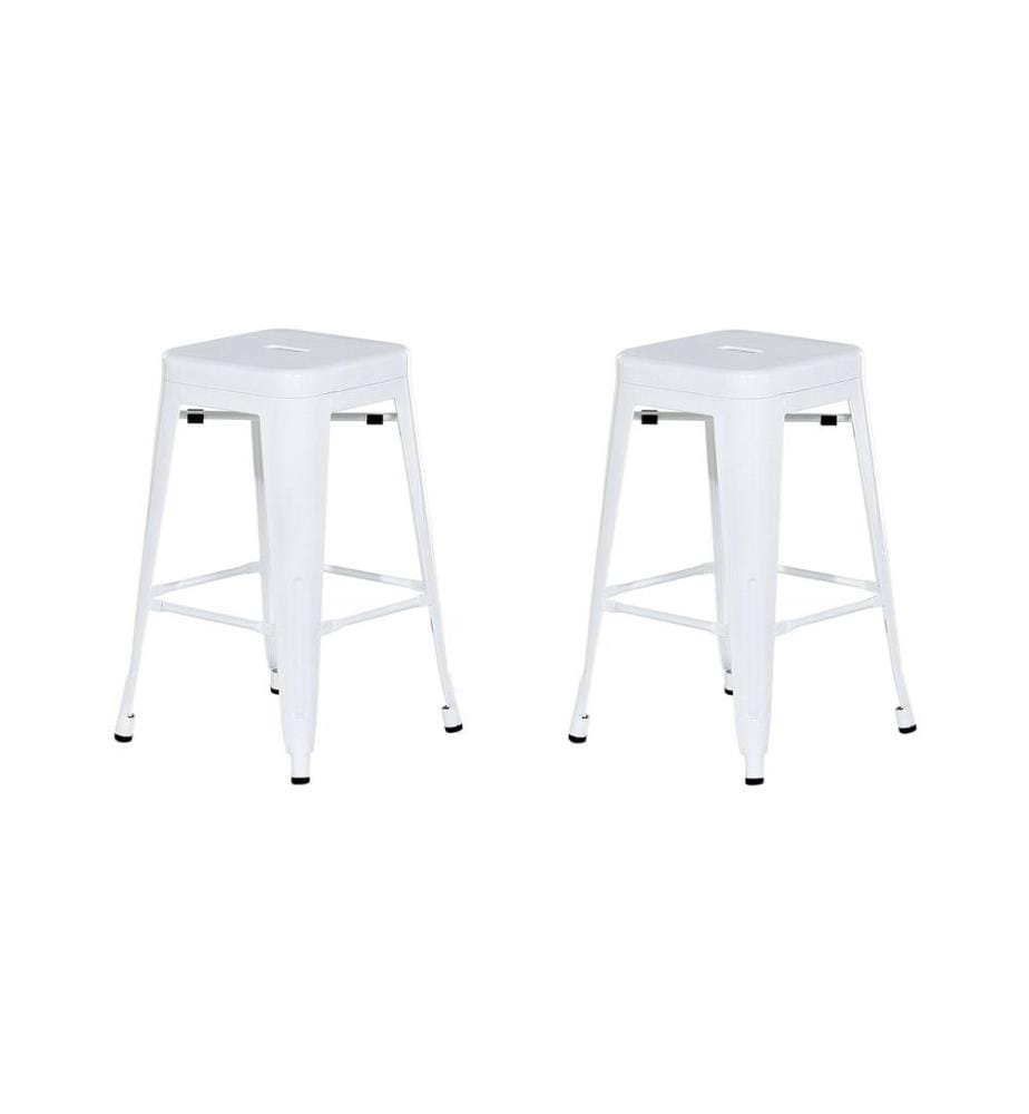 Lot de 2 tabourets de bar CABRILLO Métal Blanc