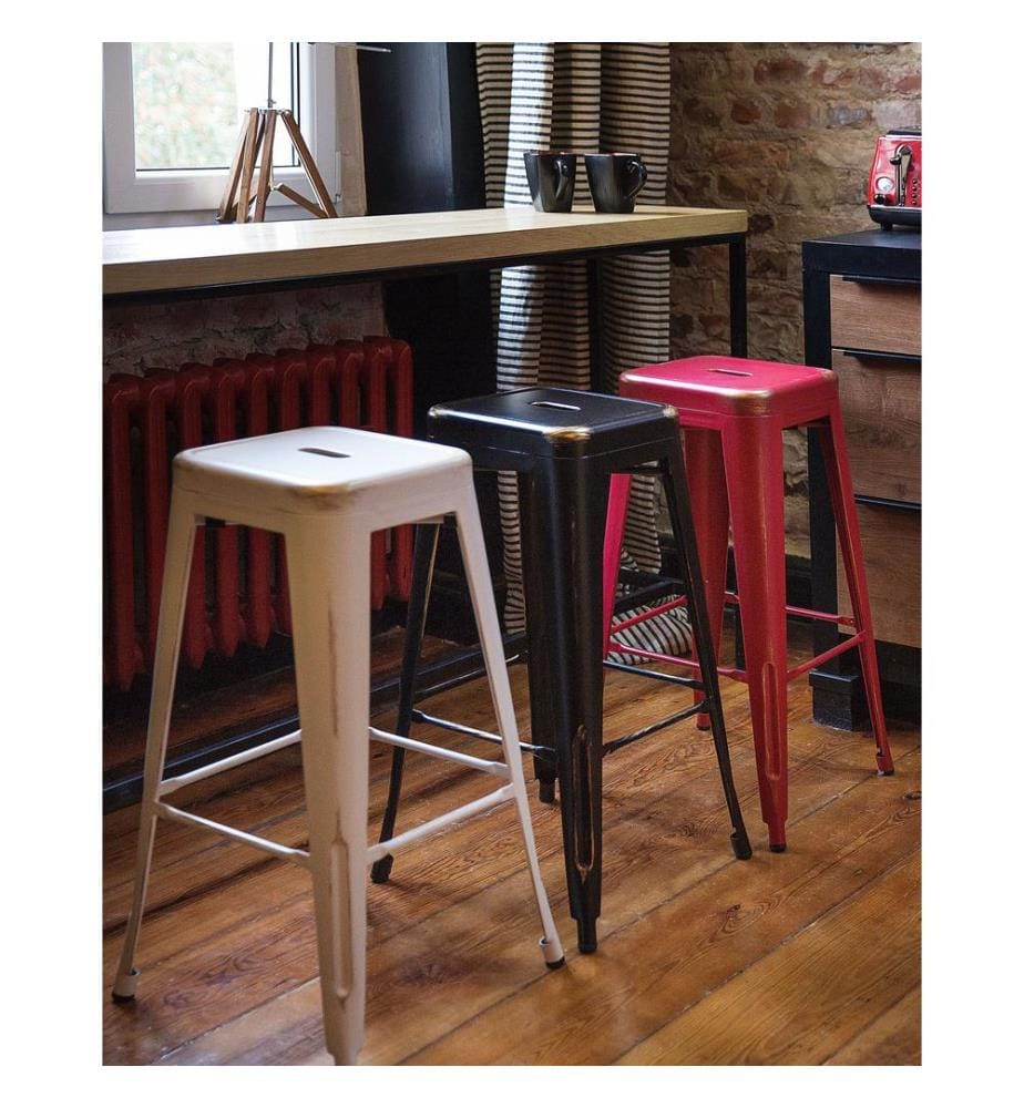 Lot de 2 tabourets de bar CABRILLO Métal Noir