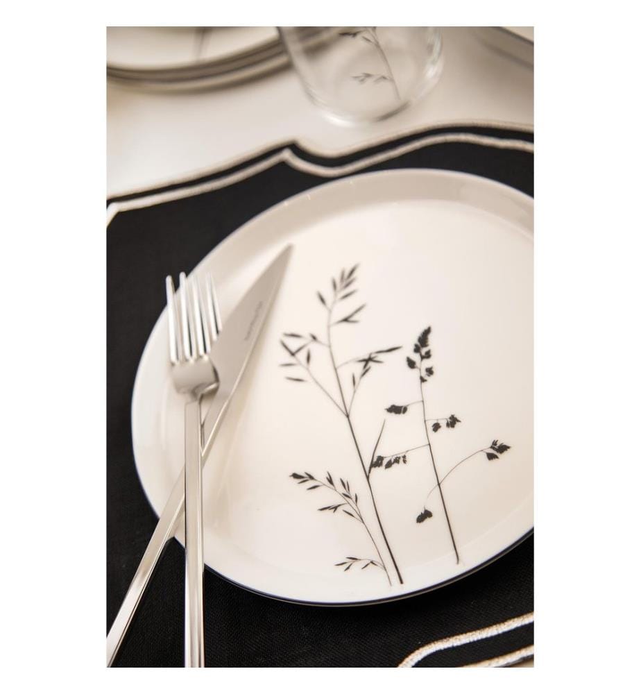 Service de Table 27 Pièces en Porcelaine - Blanc et Noir