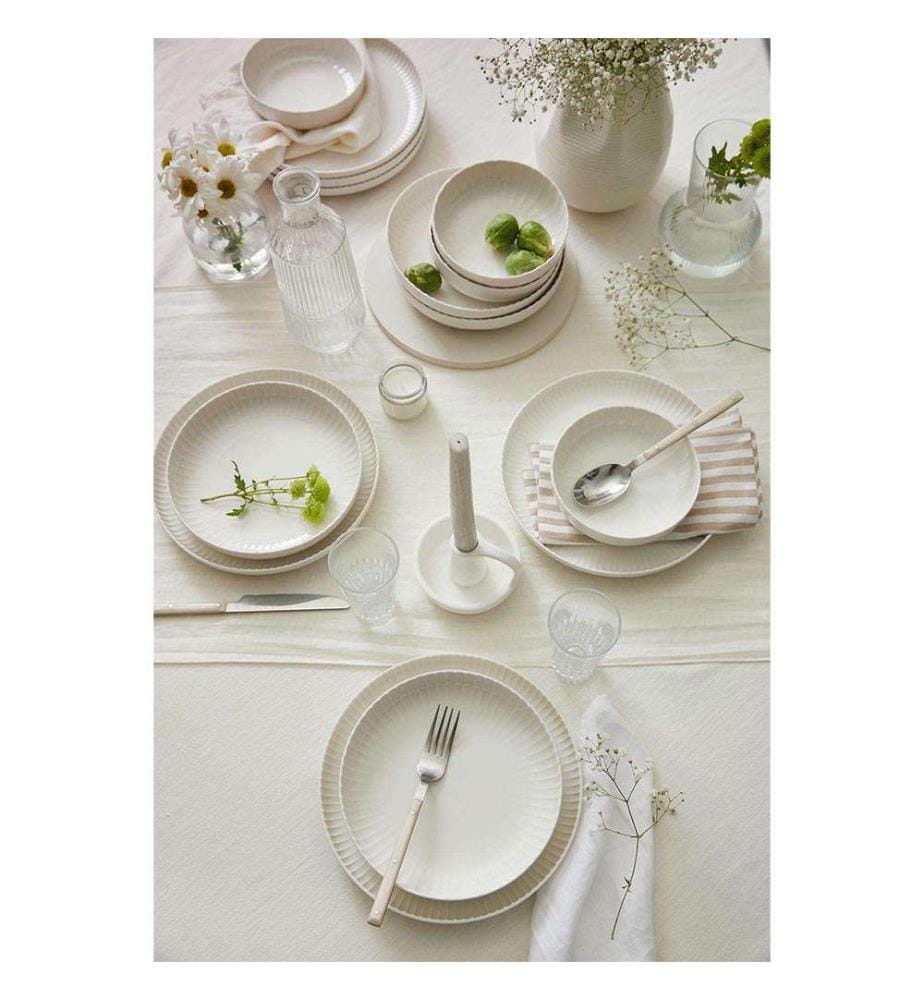 Service de Table 18 Pièces en Porcelaine - Blanc