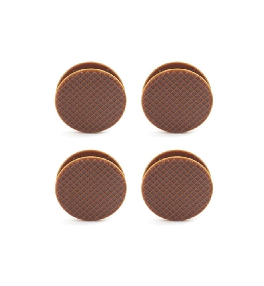 KIKKERLAND - Verschlussclip Waffel 6 Stück, Dunkelbraun