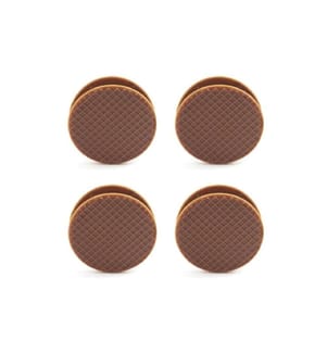 KIKKERLAND - Verschlussclip Waffel 6 Stück, Dunkelbraun