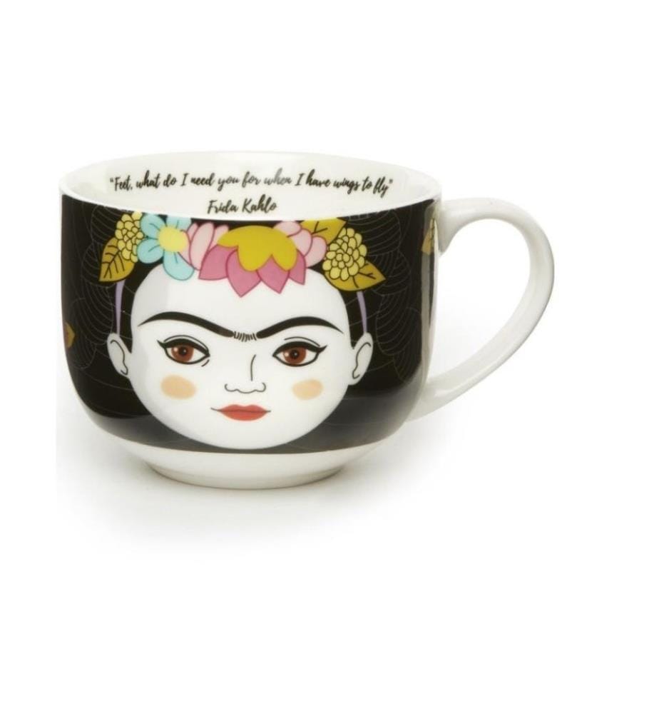 KIKKERLAND - Tasse universelle Frida 411 ml, 1 Pièce/s, Noir/Blanc