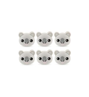 KIKKERLAND - Verschlussclip Koala 6 Stück, Grau