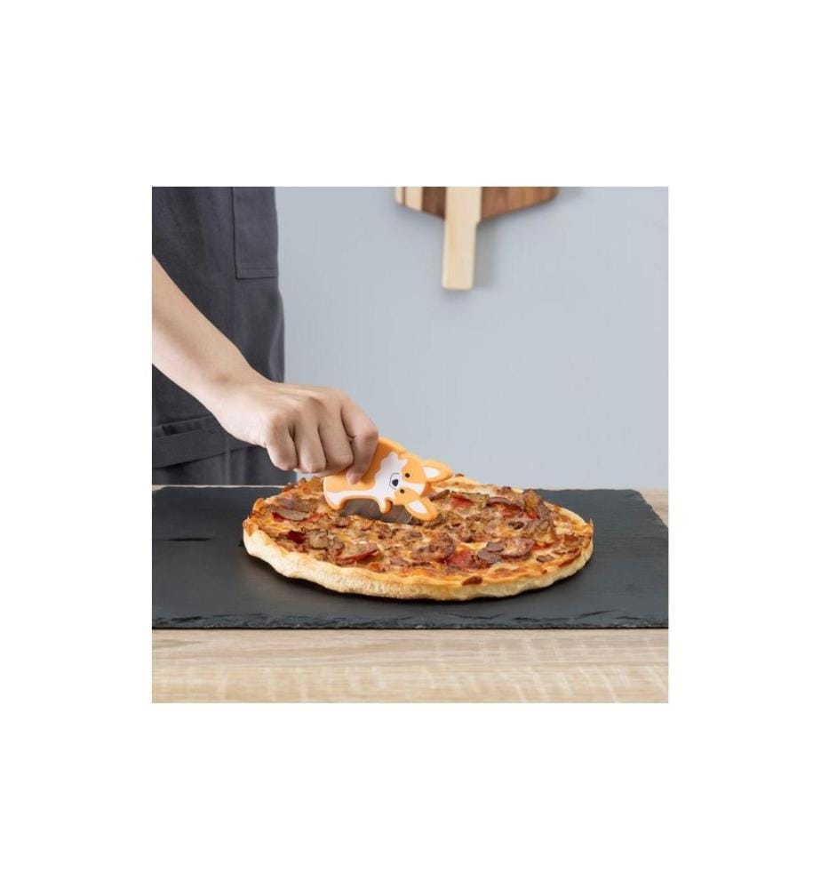 KIKKERLAND - Coupe-pizza Corgi Lovers Orange/Blanc