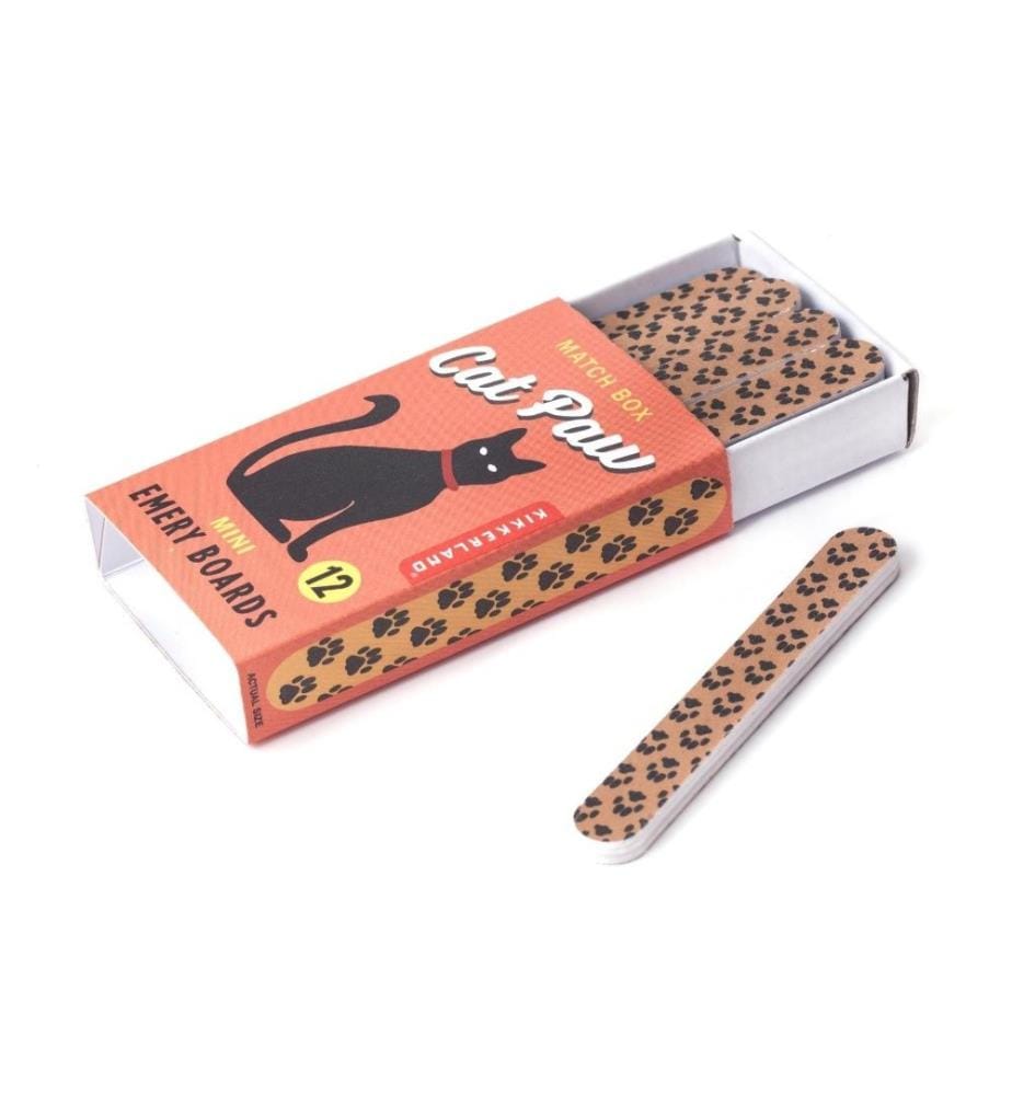 KIKKERLAND - Lime à ongles Cat Paw Match Box Emery Boards 12 pièces