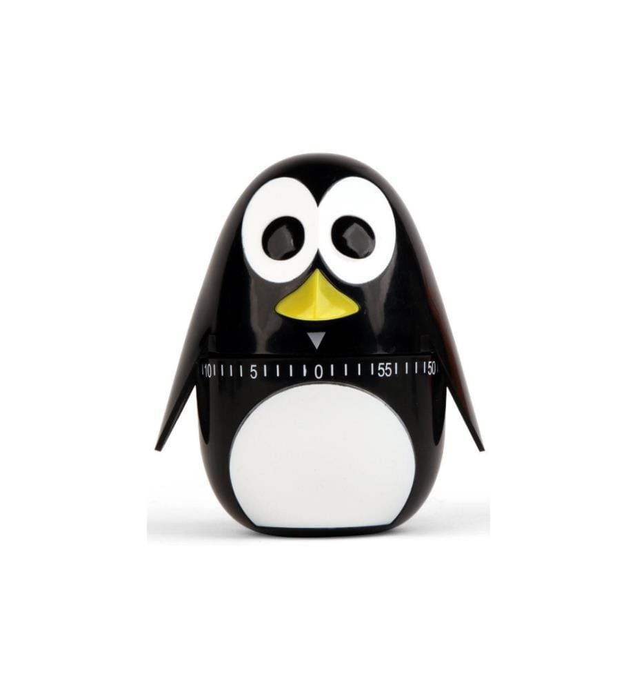 KIKKERLAND - Minuteur de cuisine Penguin Noir