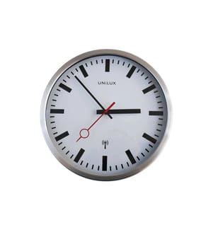 UNILUX - Wanduhr Station Silber/Weiss