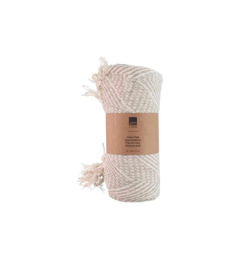 Arti Casa Baumwolldecke 170 x 130 cm, Beige