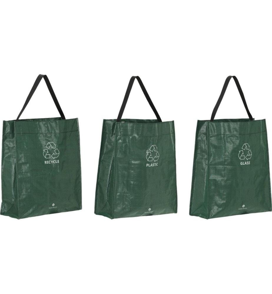 House Doctor Recyclingtasche HDRecycle, 38 x 15 x 44 cm, Grün, 3er Set