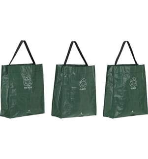House Doctor Recyclingtasche HDRecycle, 38 x 15 x 44 cm, Grün, 3er Set