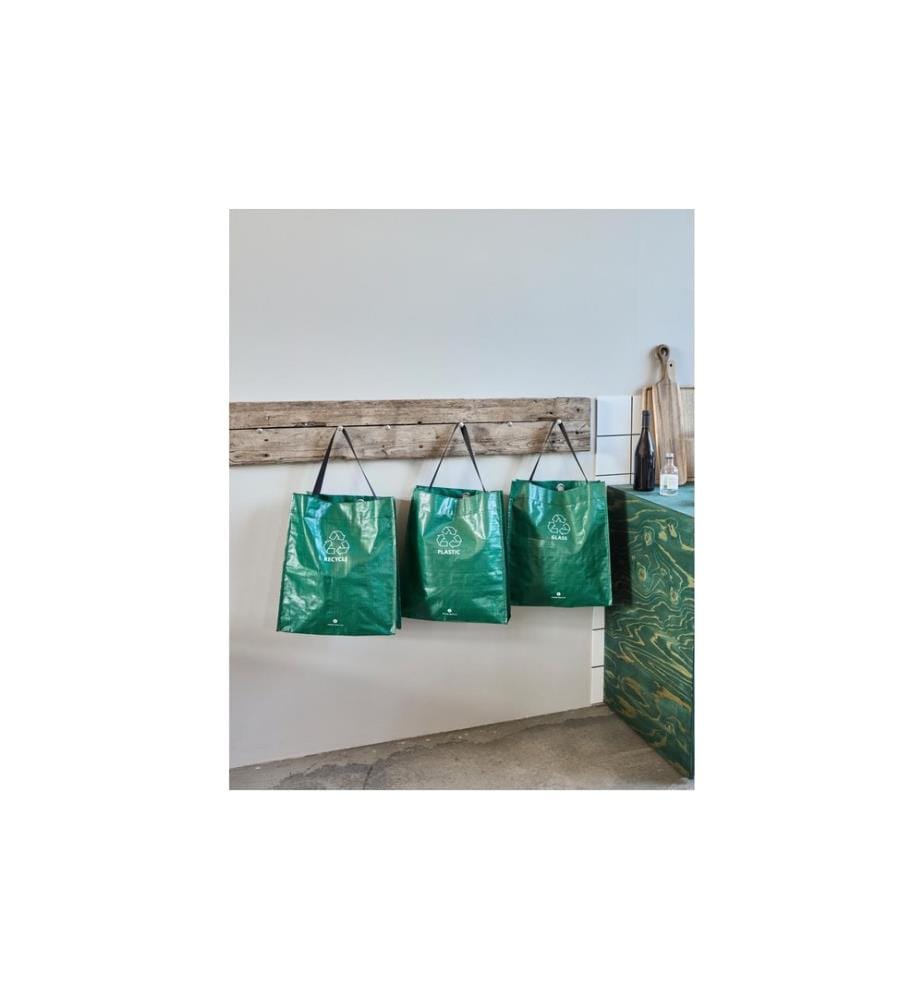 House Doctor Recyclingtasche HDRecycle, 38 x 15 x 44 cm, Grün, 3er Set