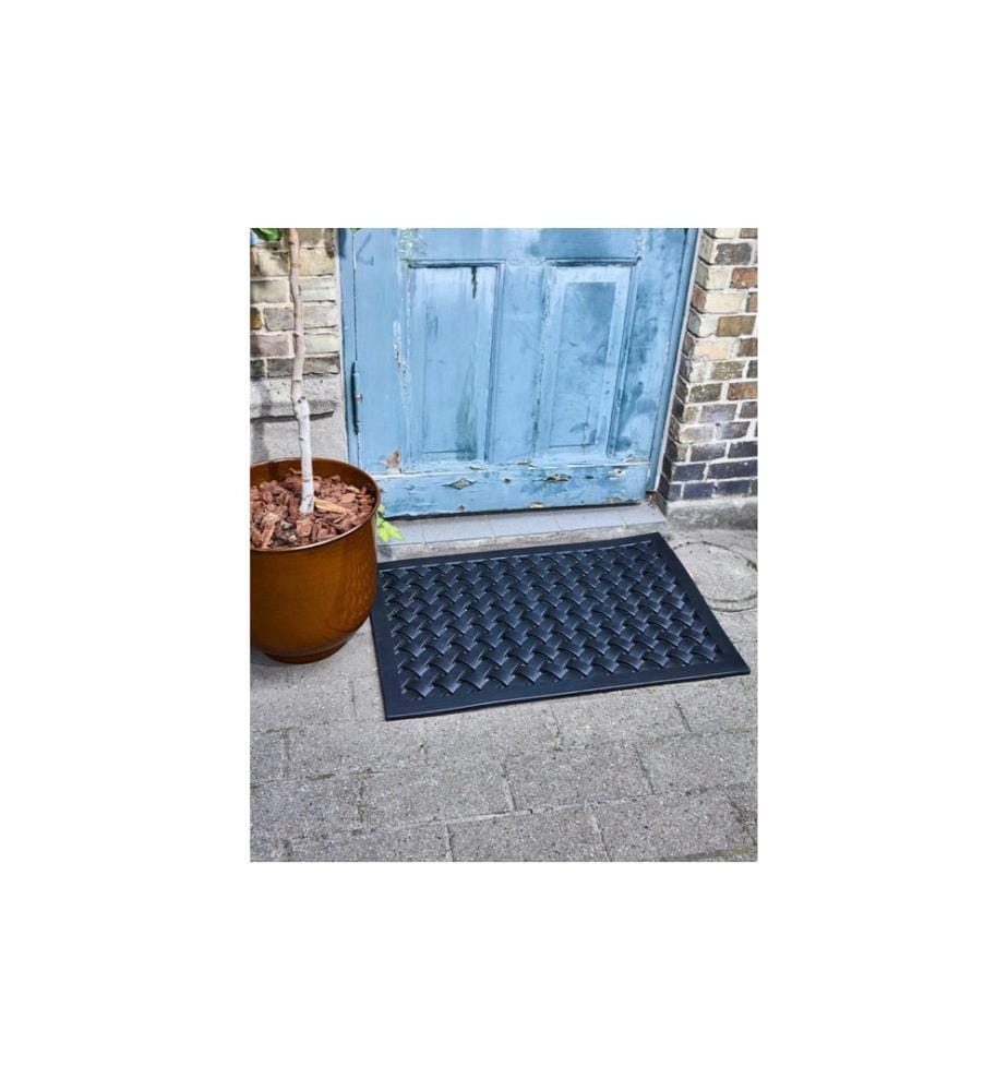 House Doctor Fussmatte Braid, 90 x 60 cm, Schwarz