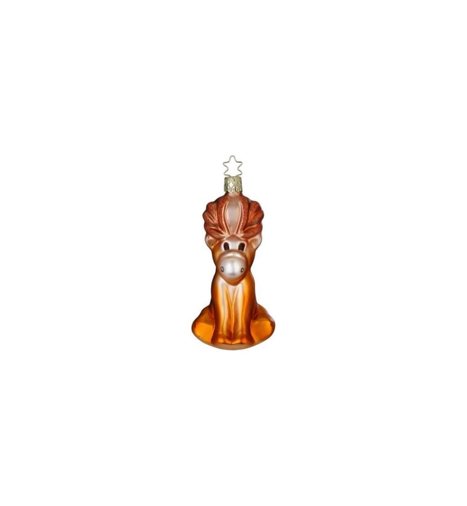 Inge Glas Manufaktur Weihnachtskugel Elch Braun