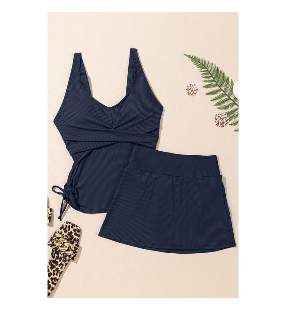 Ensemble tankini avec jupe-short - Bleu marine