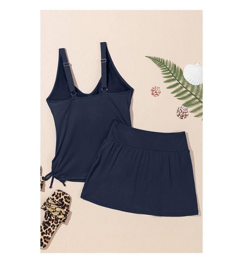 Ensemble tankini avec jupe-short - Bleu marine
