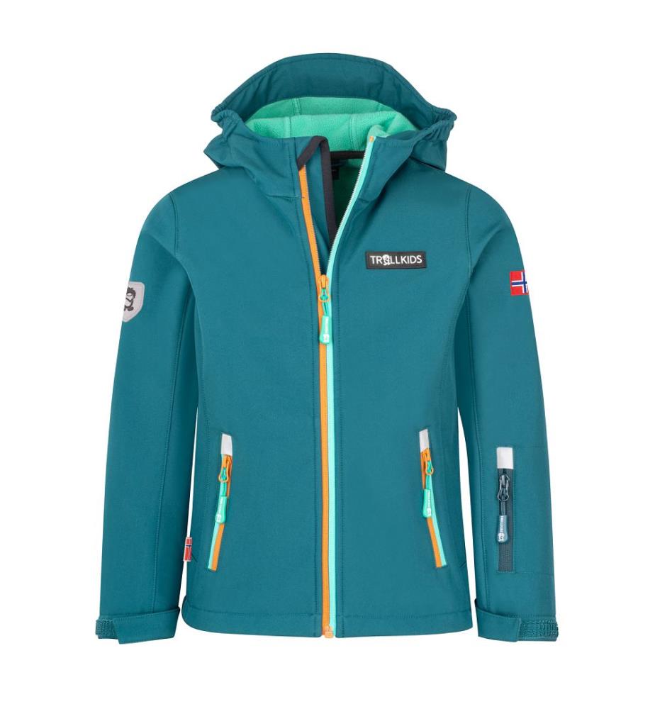 Veste Oslofjord - forêt de minuit, vert aquamarine et caramel