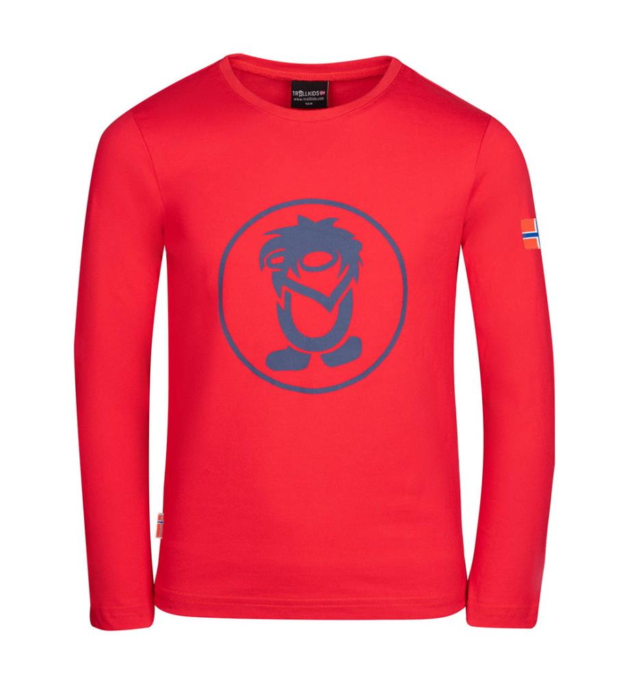 Troll Longsleeve per bambini - rosso vivo-blu mistico