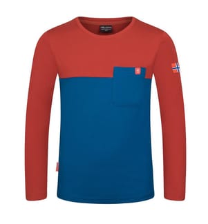 Bergen Longsleeve - rosso terra e blu notte