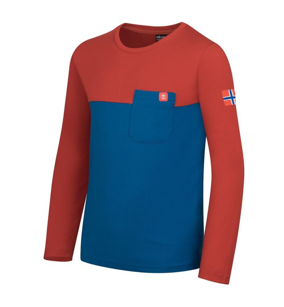Bergen Longsleeve - rosso terra e blu notte