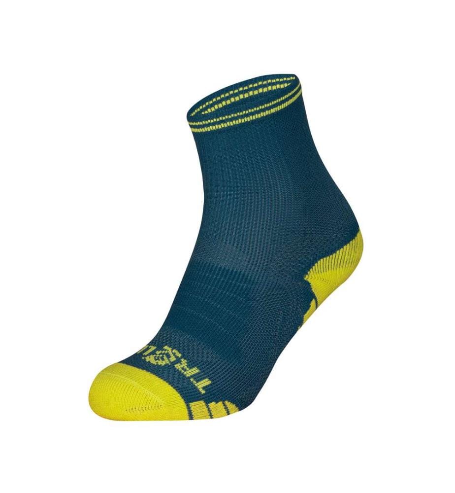 Chaussettes mi-hautes de trekking III - Pétrole/Citron vert