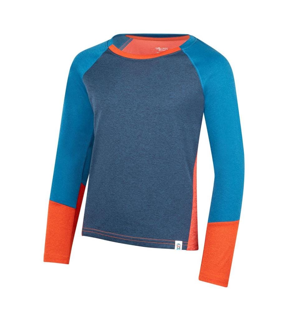 Seiland Longsleeve - bleu mystique et bleu nuit et argile rouge