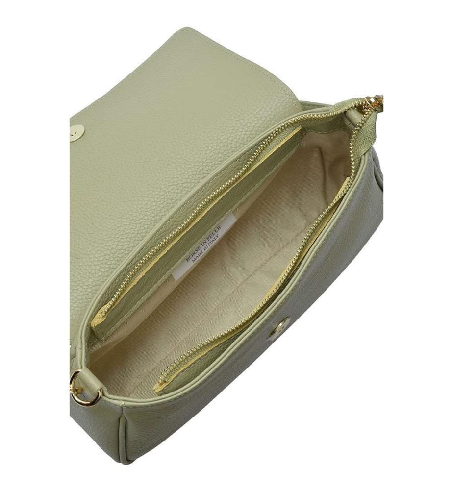 Leder-Umhängetasche – Pistaziengrün