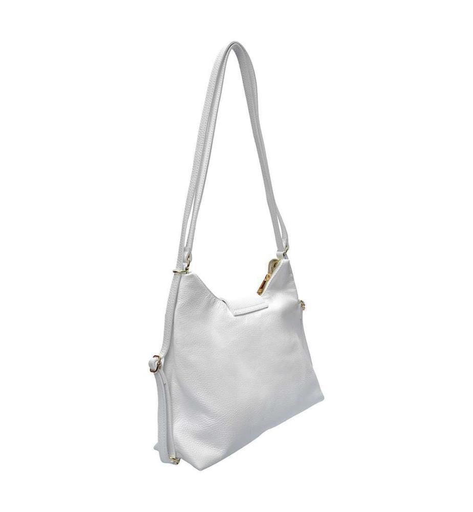 Wandelbarer Rucksack aus Leder – Weiss