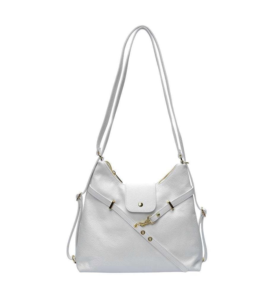 Wandelbarer Rucksack aus Leder – Weiss