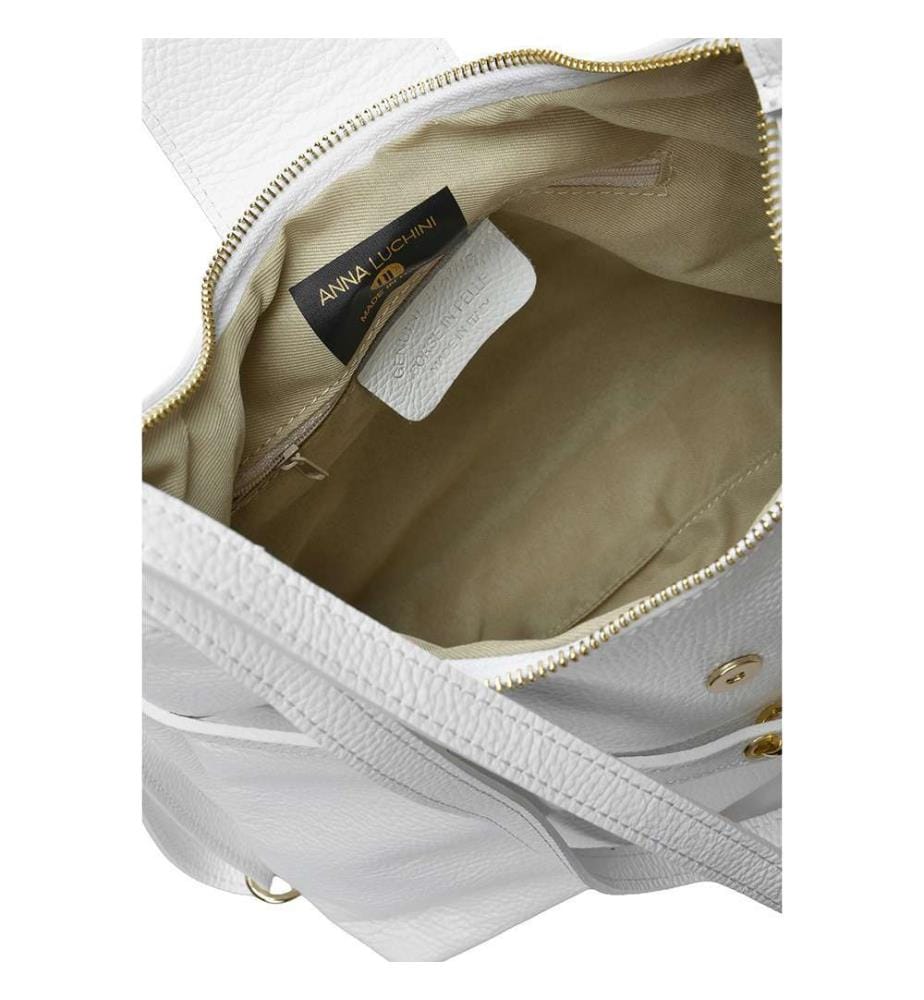 Wandelbarer Rucksack aus Leder – Weiss
