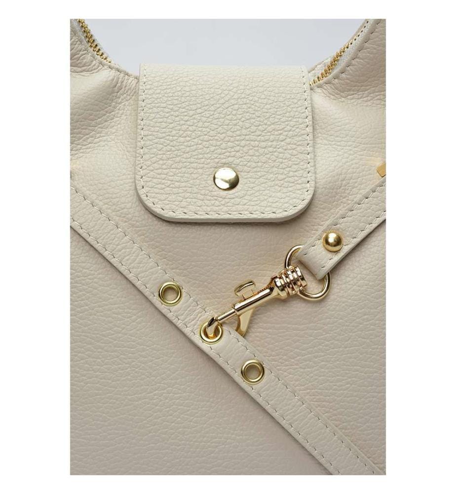 Wandelbarer Rucksack aus Leder – Beige