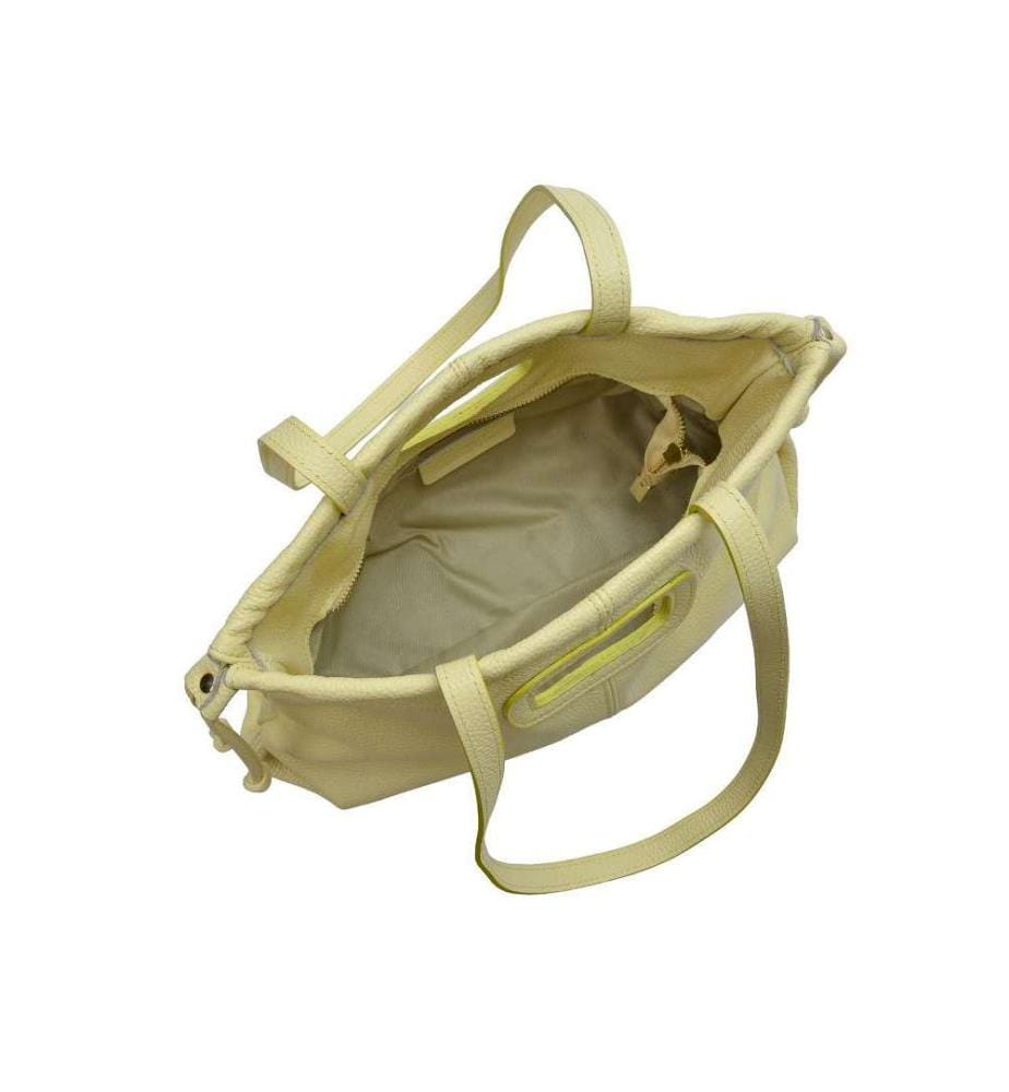 Leder-Umhängetasche – Gelb