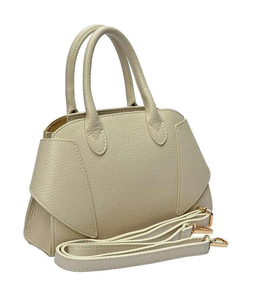Kleine Einkaufstasche aus Leder – Beige