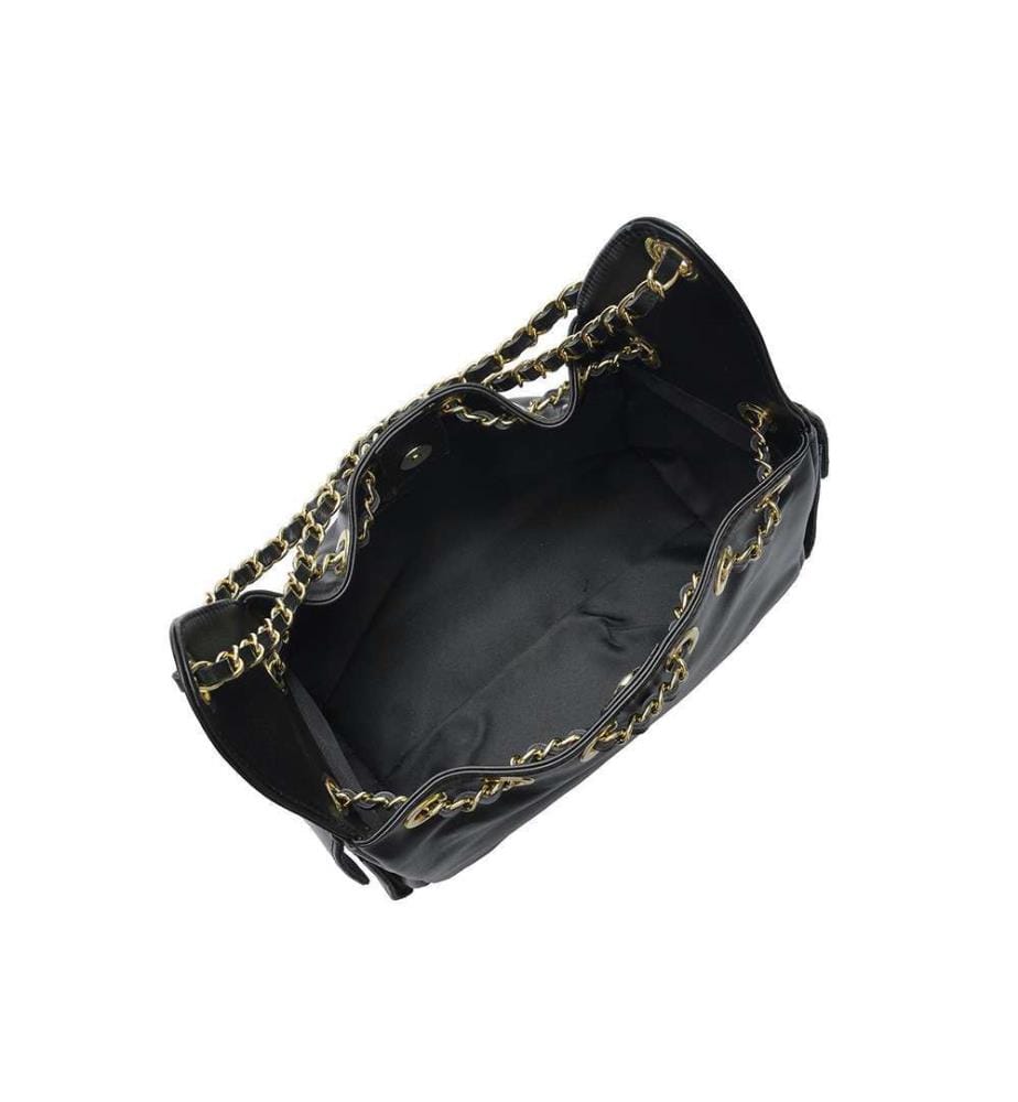 Hobo-Tasche aus Leder – Schwarz