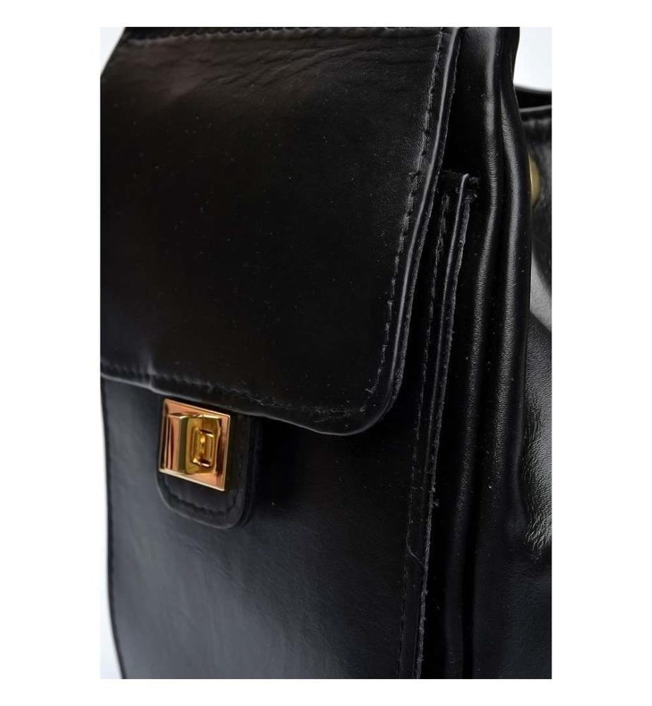 Hobo-Tasche aus Leder – Schwarz
