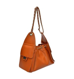 Hobo-Tasche aus Leder – Cognac