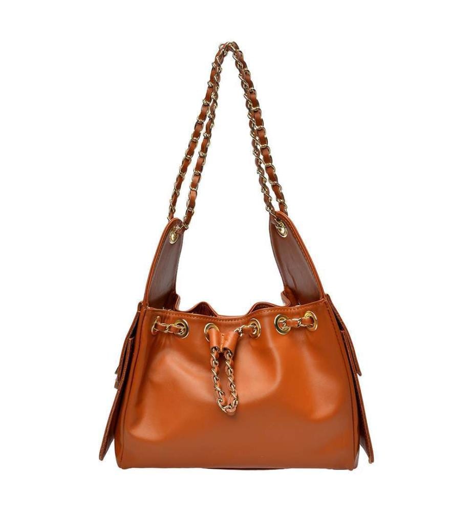 Hobo-Tasche aus Leder – Cognac