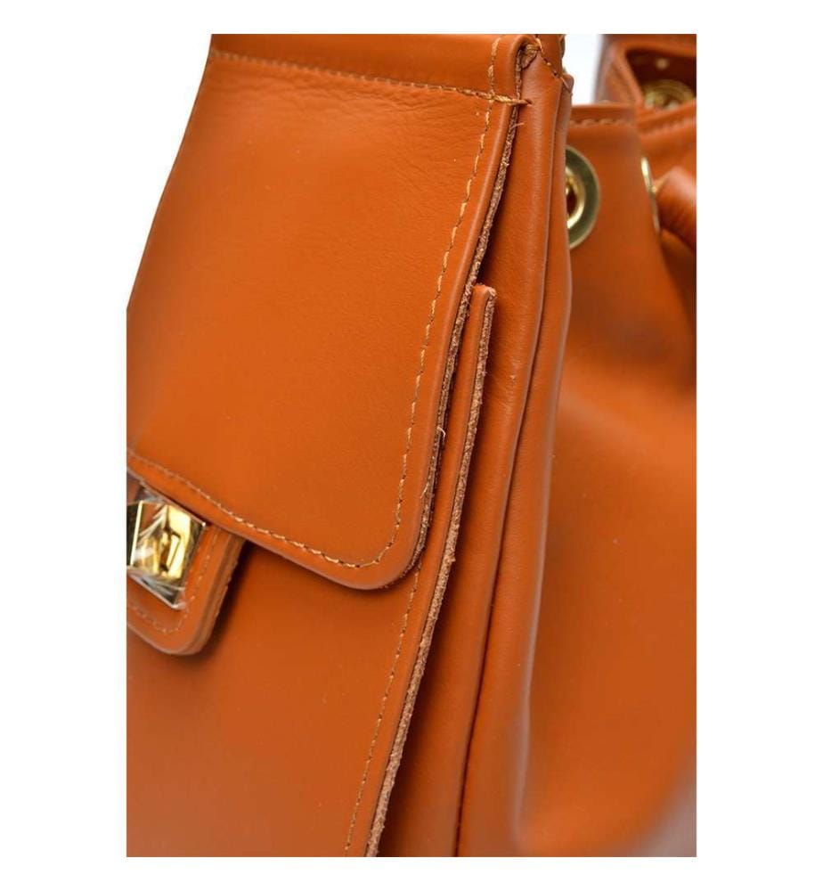 Hobo-Tasche aus Leder – Cognac