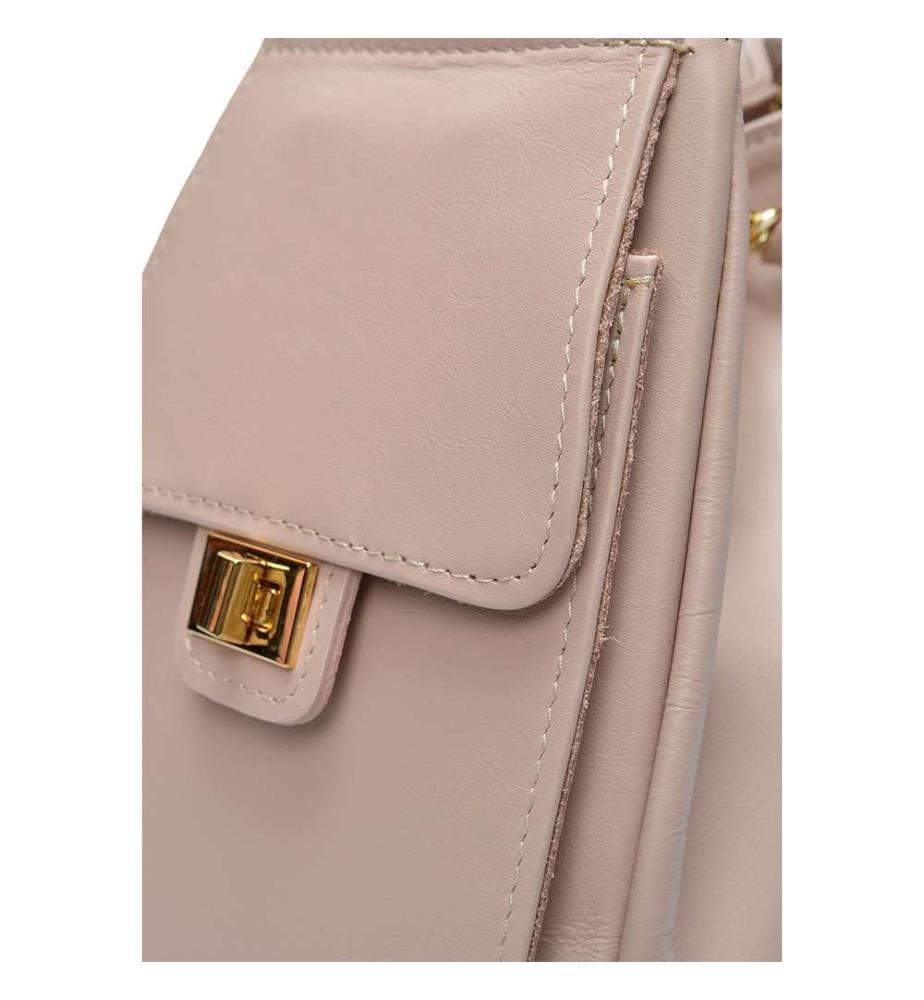 Hobo-Tasche aus Leder – Puder