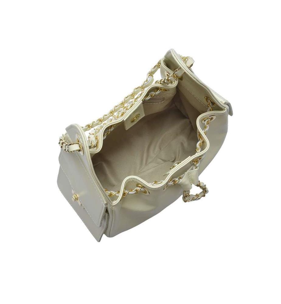 Hobo-Tasche aus Leder – Beige