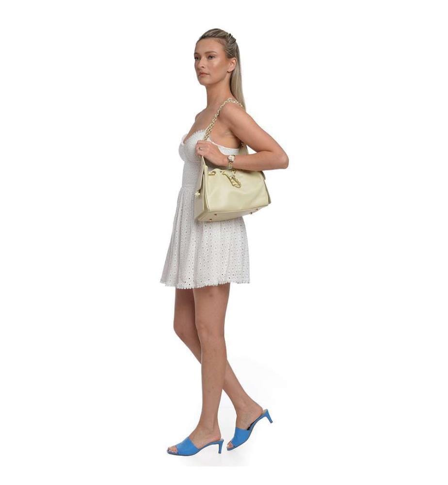 Hobo-Tasche aus Leder – Beige