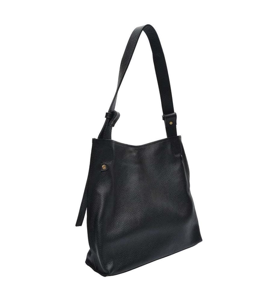Hobo-Tasche aus Leder – Schwarz