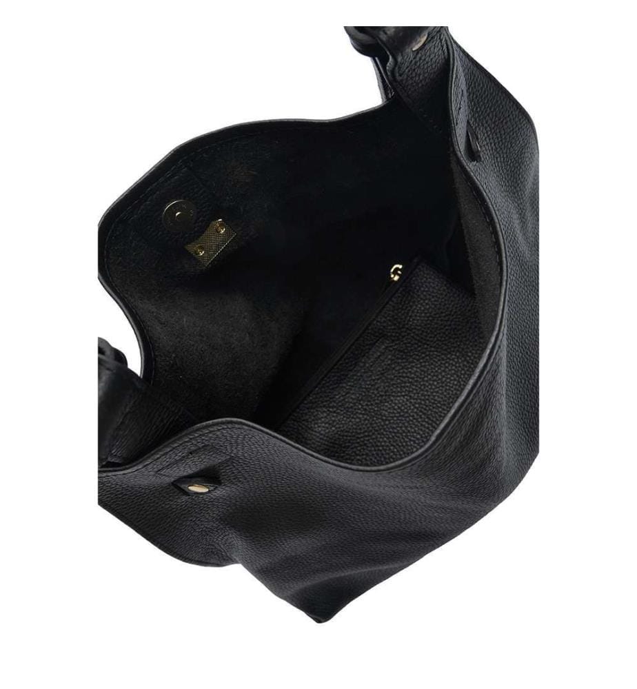 Hobo-Tasche aus Leder – Schwarz