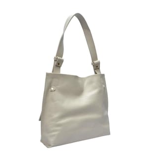 Hobo-Tasche aus Leder – Beige