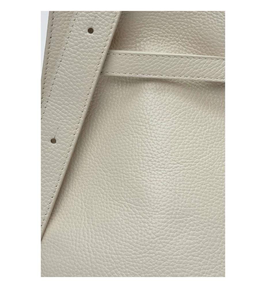 Hobo-Tasche aus Leder – Beige