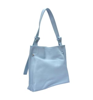 Hobo-Tasche aus Leder – Himmelblau