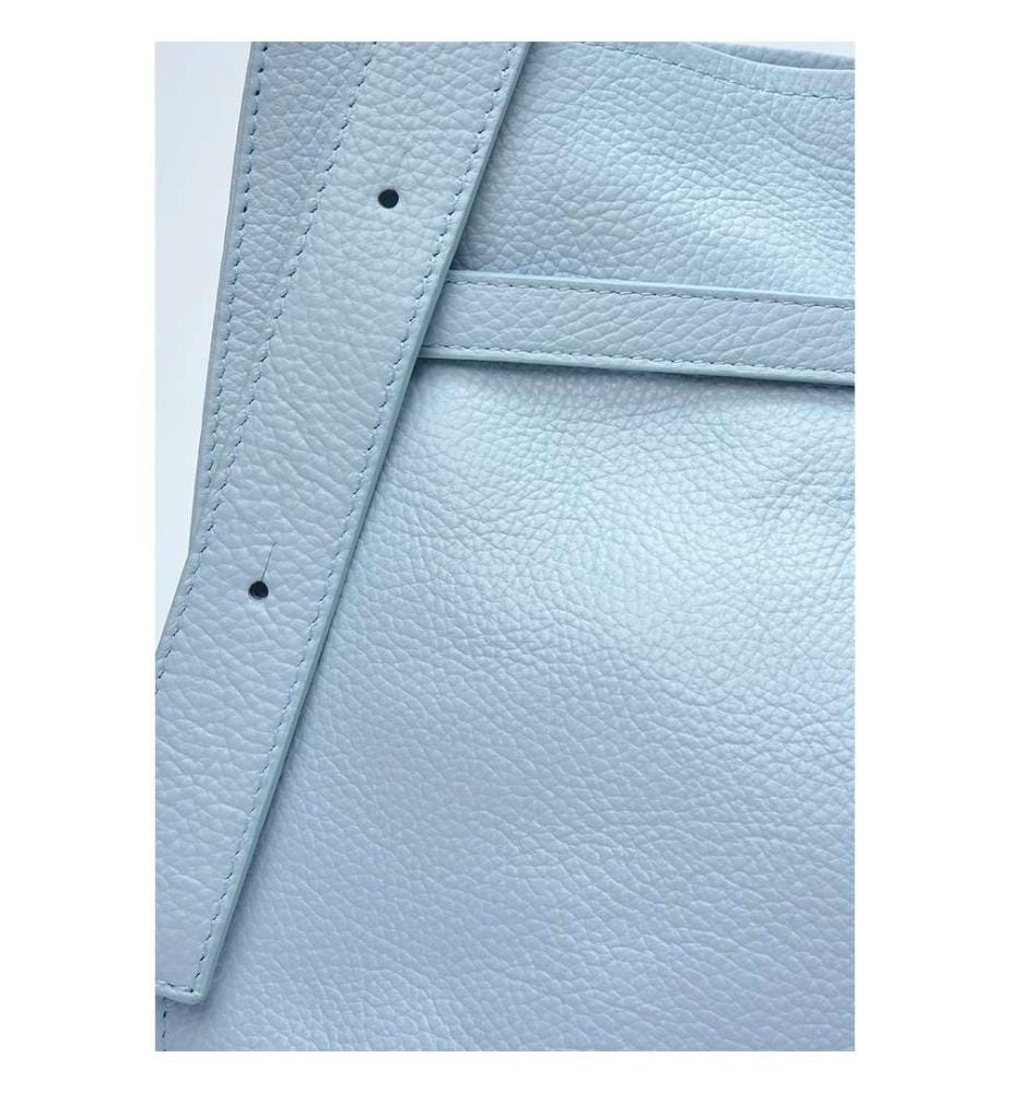 Hobo-Tasche aus Leder – Himmelblau