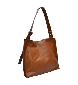 Hobo-Tasche aus Leder – Cognac