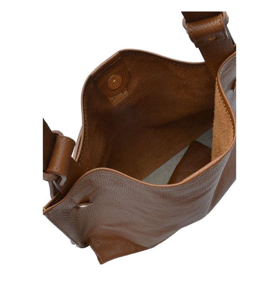 Hobo-Tasche aus Leder – Cognac